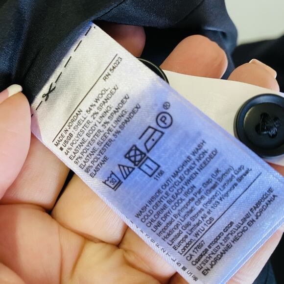 Banana Republic Blazer Women Size 10 CLASSIC-FIT WASHABLE ITALIAN WOOL BLEND NWR - Picture 6 of 8